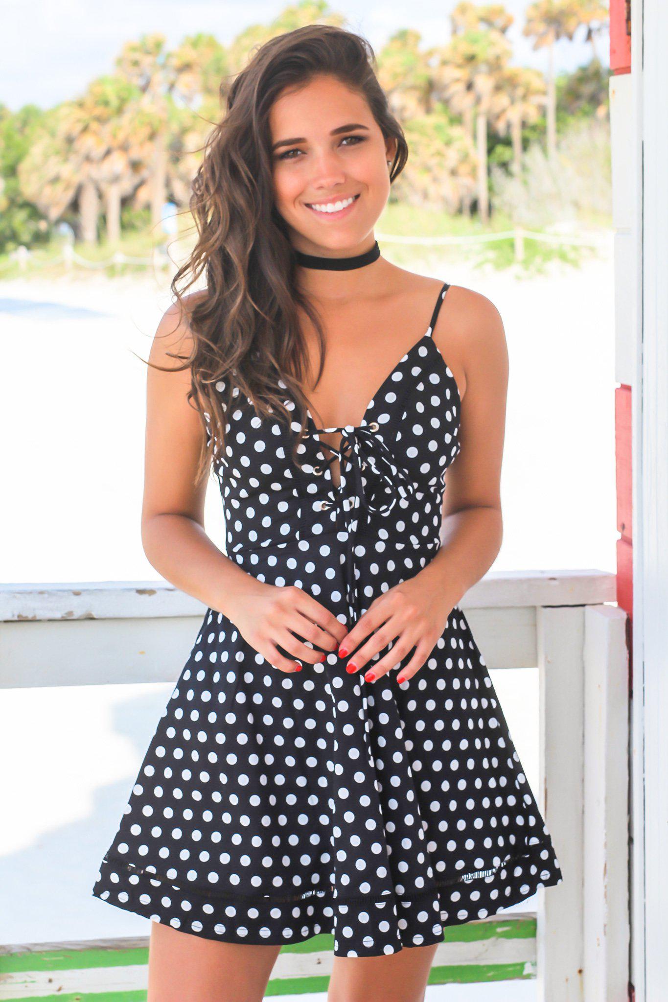 black polka dot dress